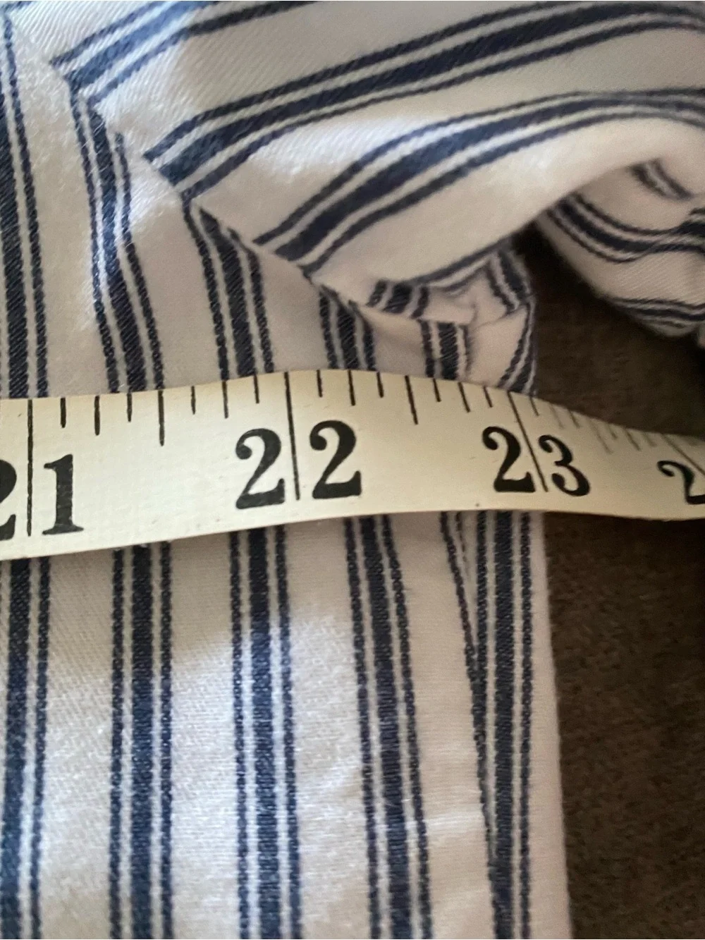 Petite Plume Men’s M 100% Cotton Striped Pajama Set Navy White